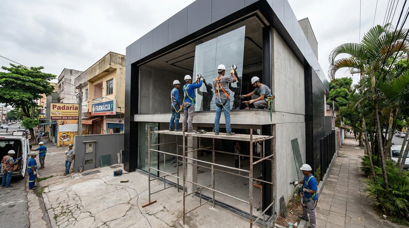 Fachada preta moderna em Salvador-BA